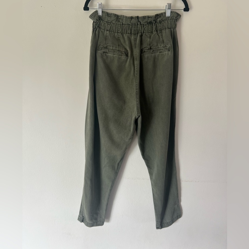 Free People Margate Pleated Paperbag Tie Waist Sugar Kelp Green Trouser Size XS - Picture 6 of 10